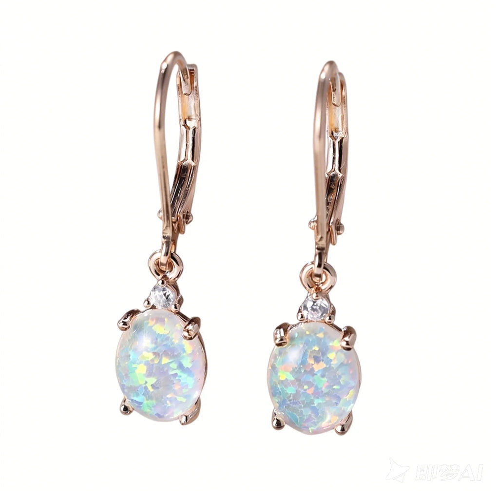 S925 Silver round Crystal Pearl Mother-of-Pearl Earrings with Green Flame Crystal Plated Iridium Golden Women's Design