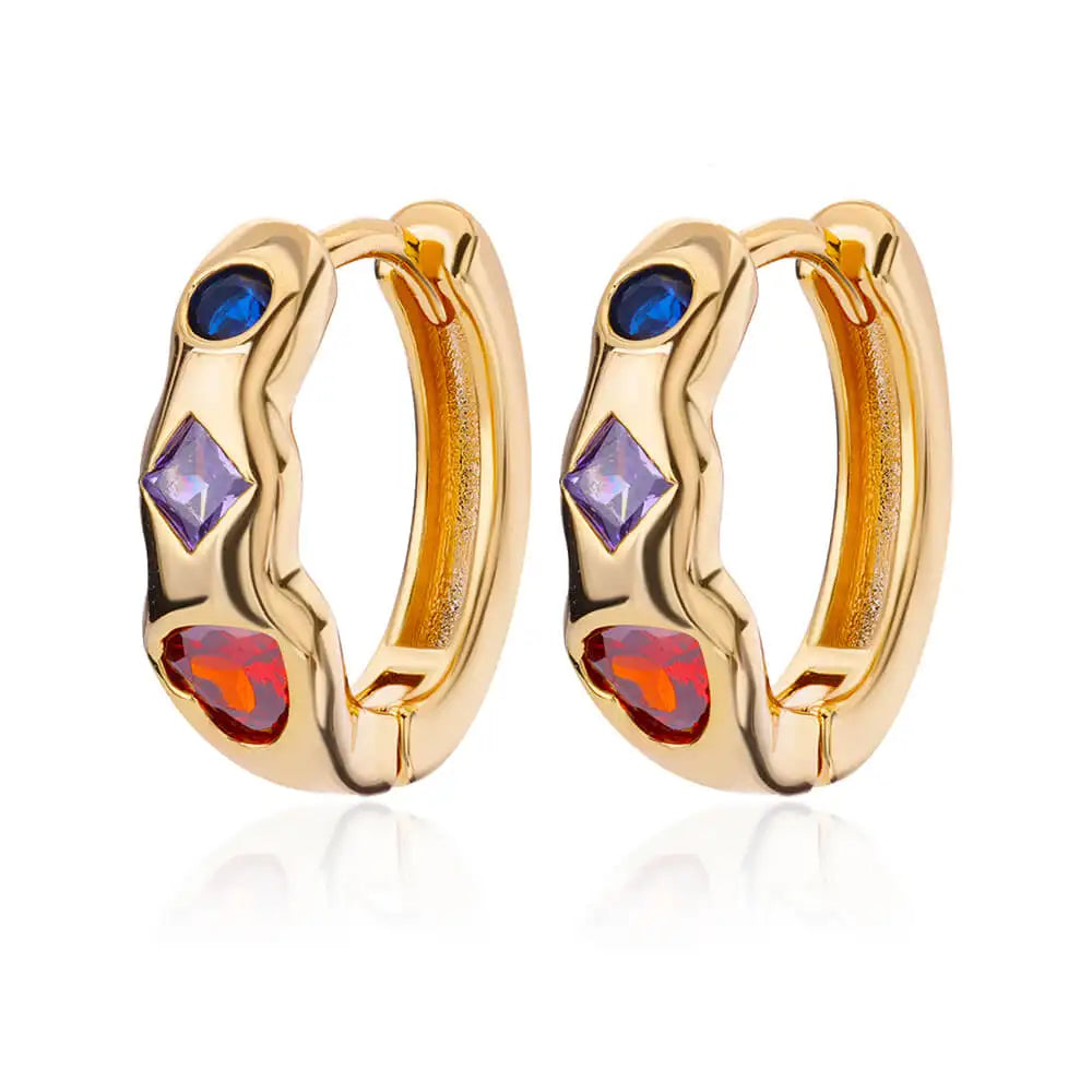 Luxury Blue Zircon Earrings For Women Stainless Steel Earrings 2024 Trending New Design Goth Jewelry aretes mujer