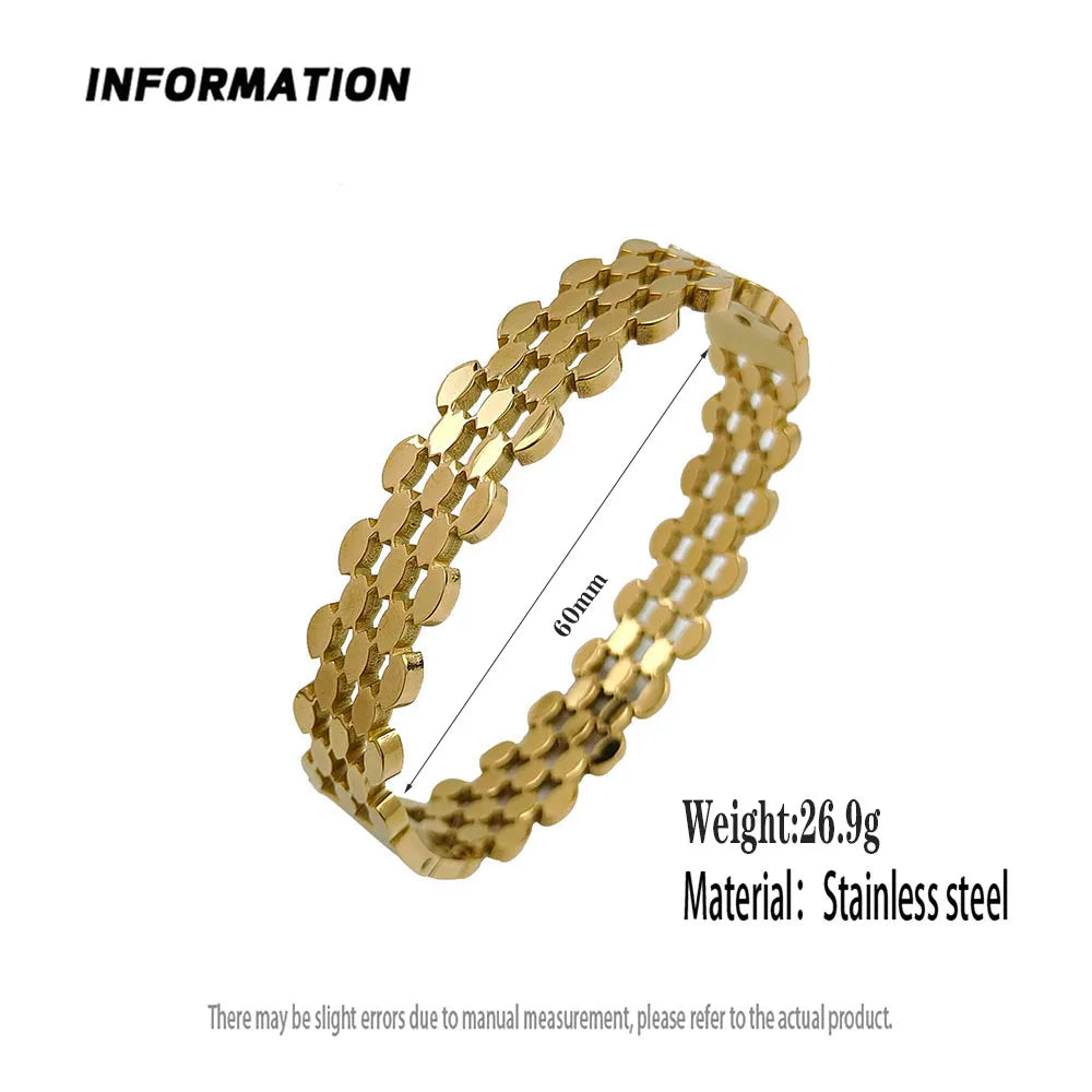 New honeycomb hollow gold-plated stainless steel bracelet, high quality waterproof silver bracelet, couple jewelry