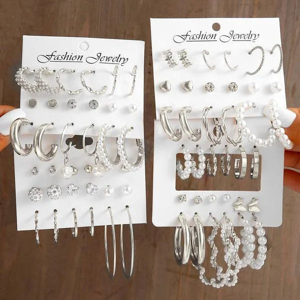 24-Pair Vintage-Inspired Small Hoop Earring Set for Women Elegant Geometric Iron Ear Ornaments for Daily Wear Gifts 2024 Jewelry