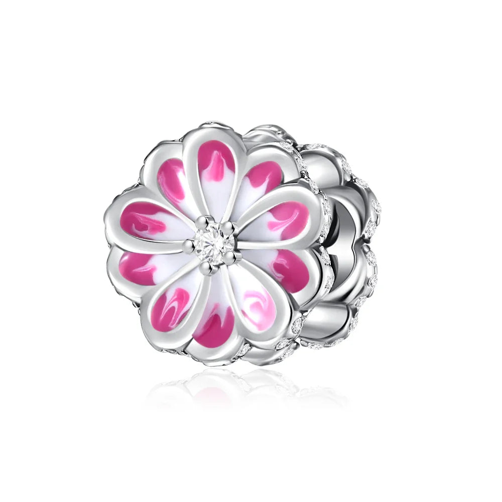 2026 Spring Pink Series Ballon Butterfly Flower Pendant Fit S925 European 925 Sterling Silver Bracelet Bangles Necklace