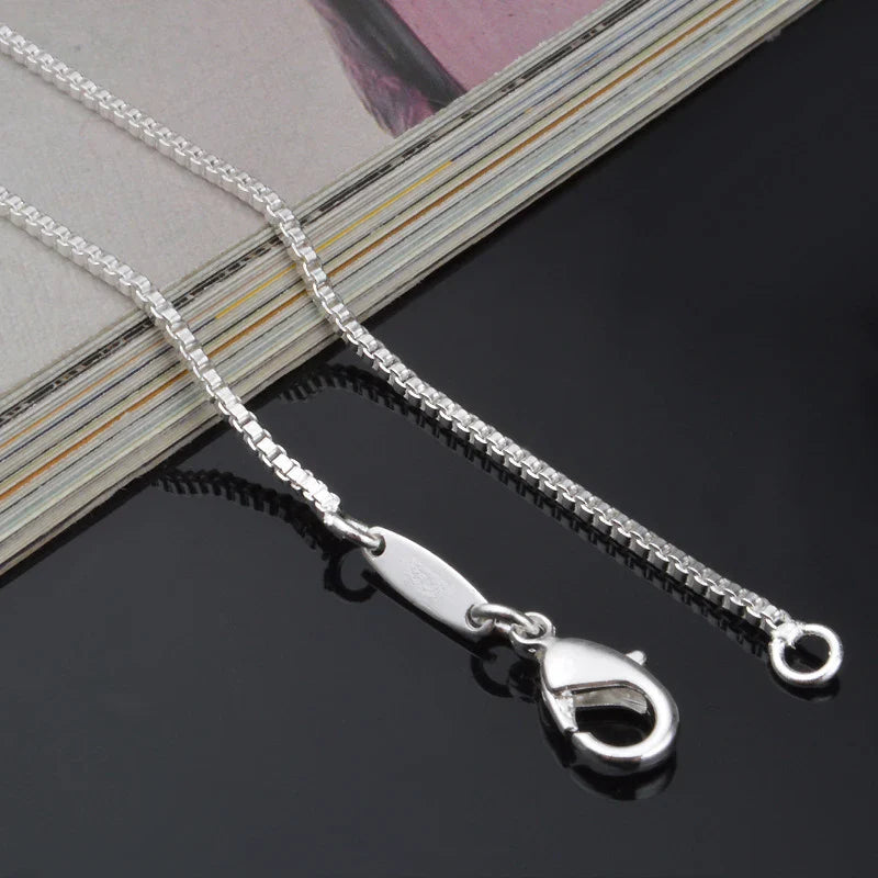 Aravant 925 Silver 2MM Box Chain Necklace Women Wedding Party Jewelry