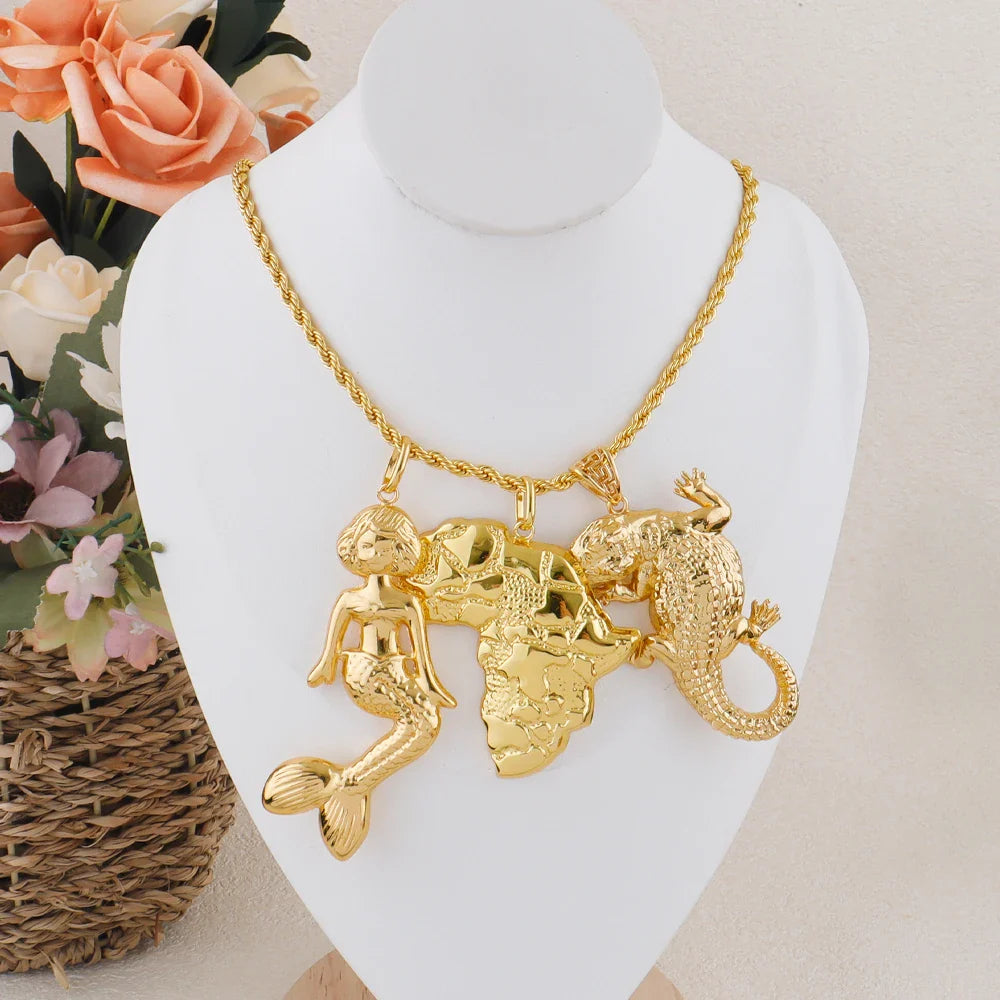 Dubai Gold Color Pendant  Hip Hop Personality style for Men Women Minimalist Jewelry Party Jewelry Birthday Gifts