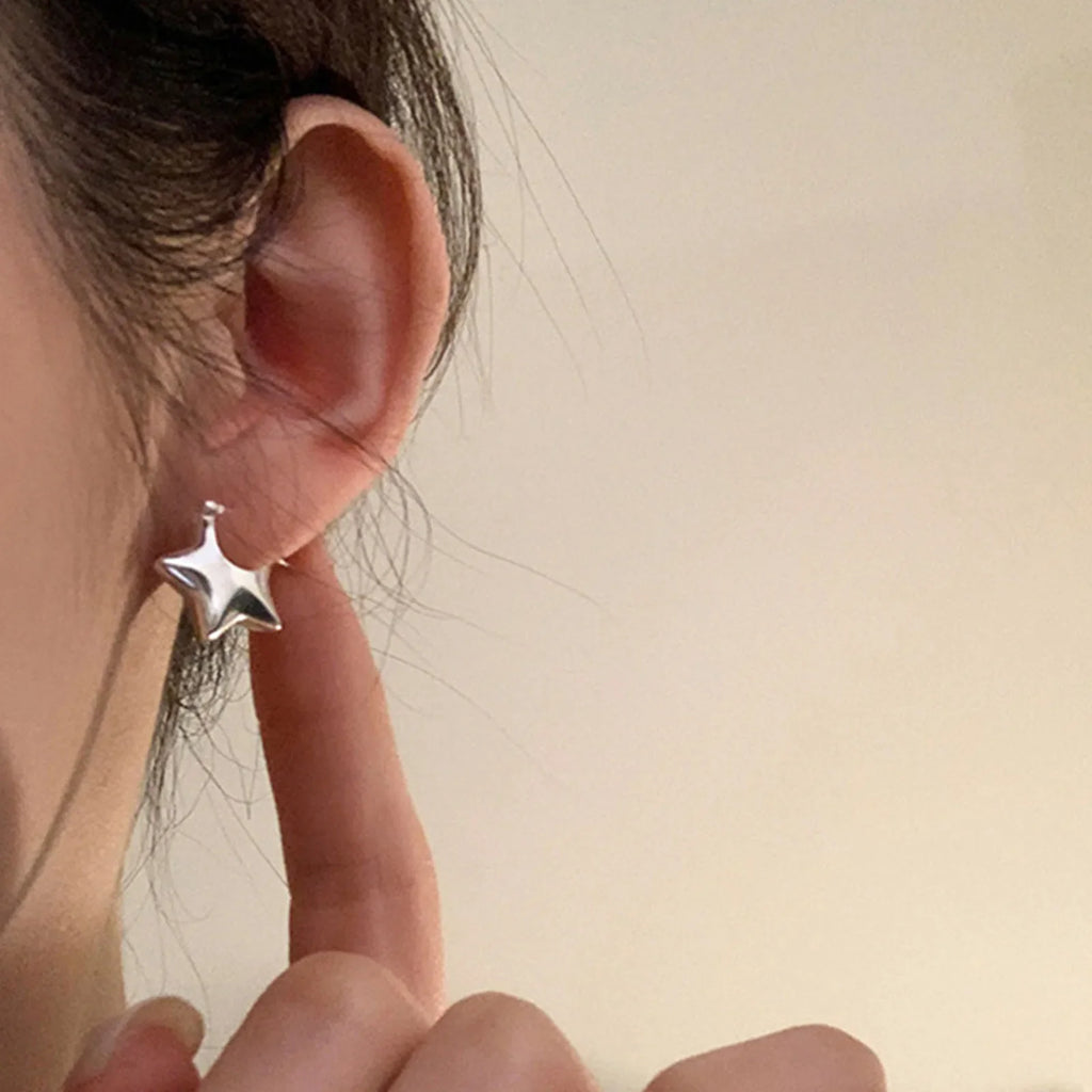 925 Sterling Silver Vintage Simple Star Earrings For Women Trendy Earring Jewelry Prevent Allergy Party Accessories Gift