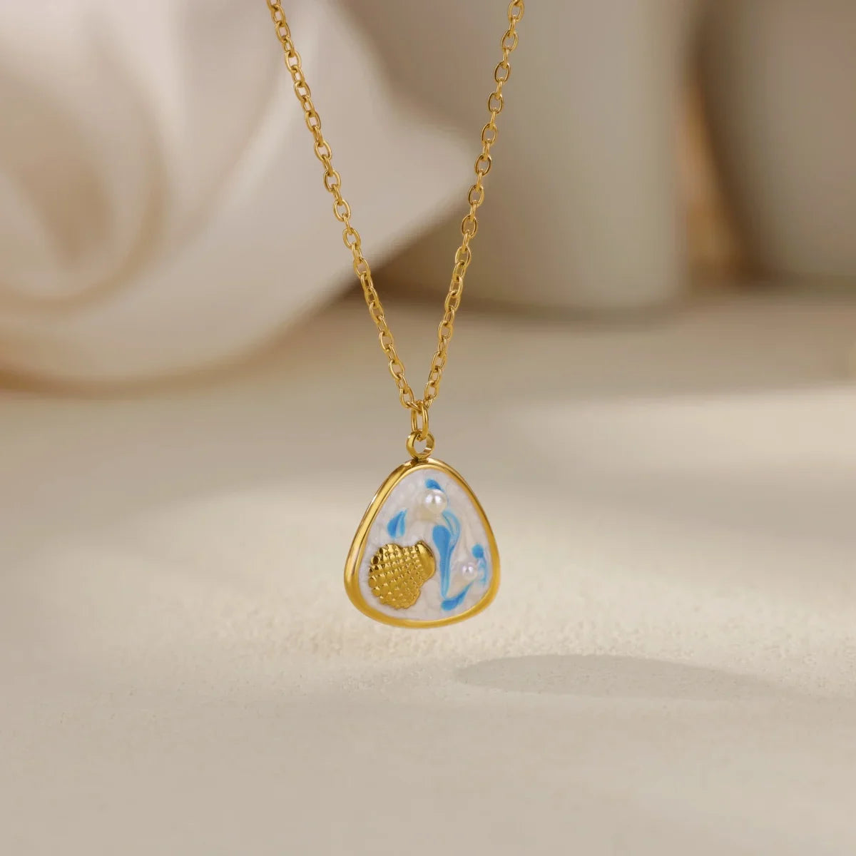 Starfish Shell Conch Pendant Necklaces For Women Gold Color Stainless Steel Chain Choker Trendy Summer Beach Party Jewelry Gift