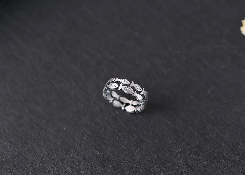 925 Sterling Silver Bilayer Fish Adjustable Rings For Women Engagement Wedding Luxury Quality Aesthetic Jewelry Jewellery