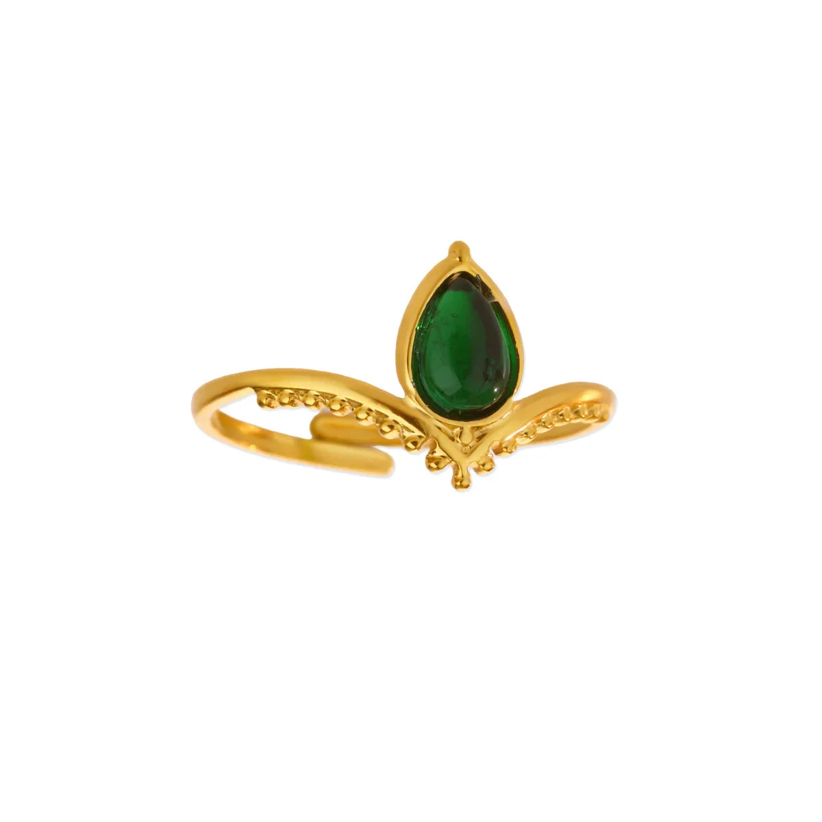 Stainless Steel Four Leaf Clover Rings For Women Gold Color Zircon Opening Couple Ring Aesthetic Wedding Bohemian Jewelry Gift