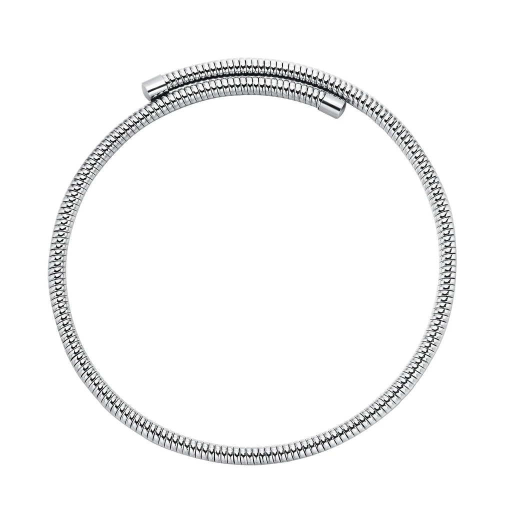 Women Torques Necklace, Adjustable Open Choker Snake Collar Stretch Statement Jewelry