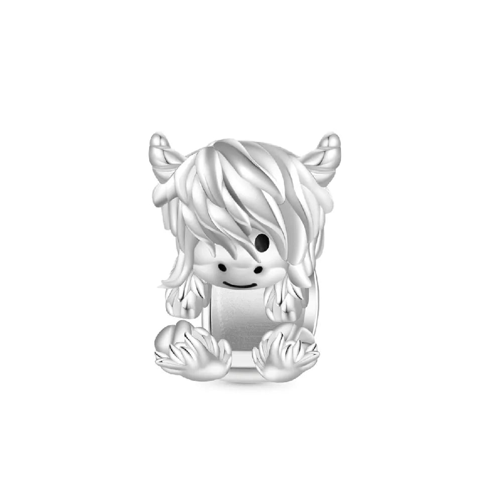 2026 925 Silver Flower, Butterfly, Highland Cow, Motorcycle Pendant Fit European Original Bracelet DIY Jewelry Exquisite Jewelry