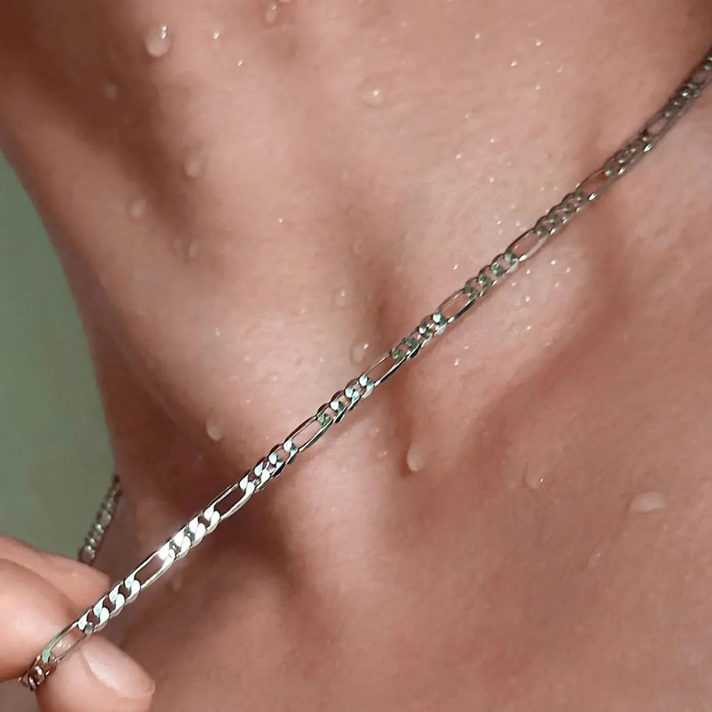 Fine Noble New Arrive 925 Silver 4MM Chain for Men Women Bracelet Necklace Jewelry Set Lady Christma Gifts Charms Wedding