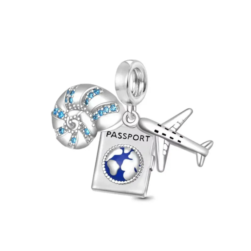 2026 925 Silver Flower, Butterfly, Highland Cow, Motorcycle Pendant Fit European Original Bracelet DIY Jewelry Exquisite Jewelry