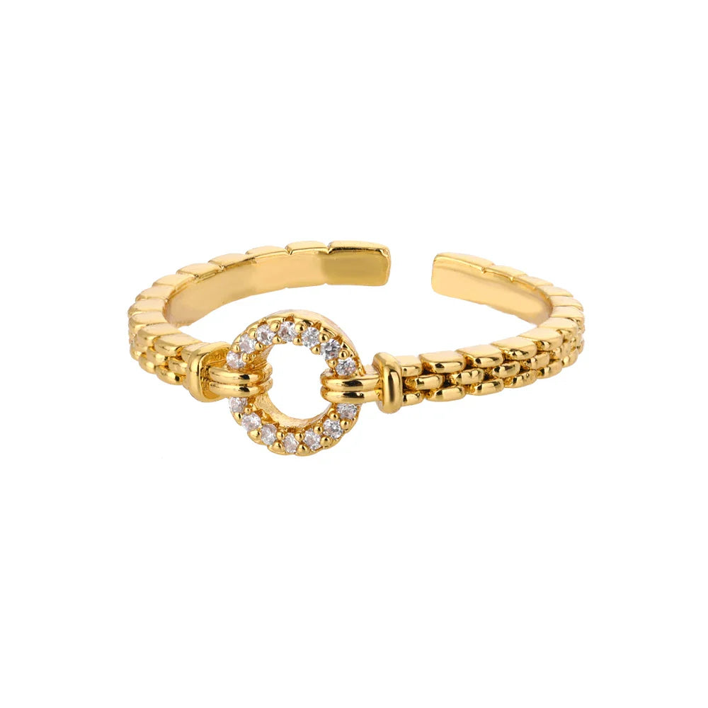 Zircon Stone Rings for Women Stainless Steel Gold Color 2024 New Trend Wedding Ring Jewelry Gift bague femme anillos mujer