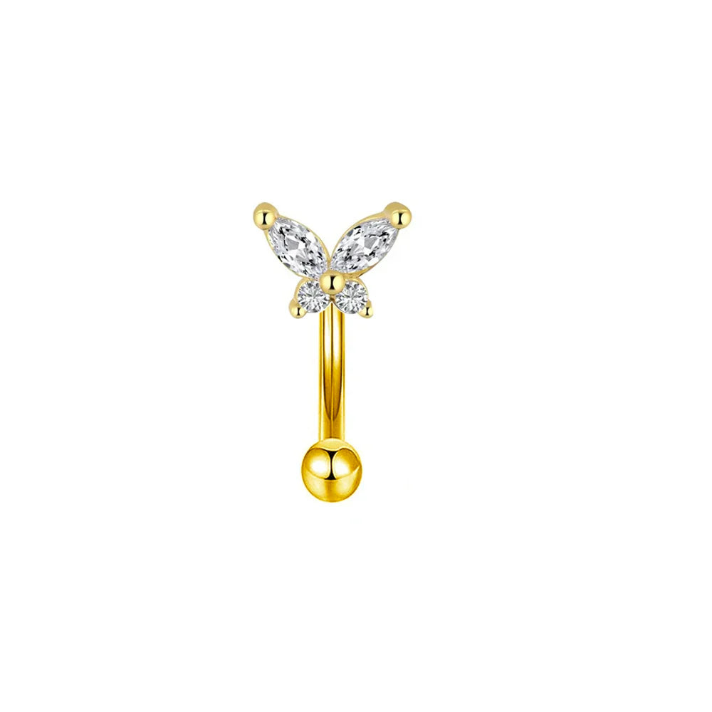 Rook piercing Butterfly Ear Cartilage Eyebrow Tragus Helix Piercing Stud Curved barbell Wholesale Body  Jewelry