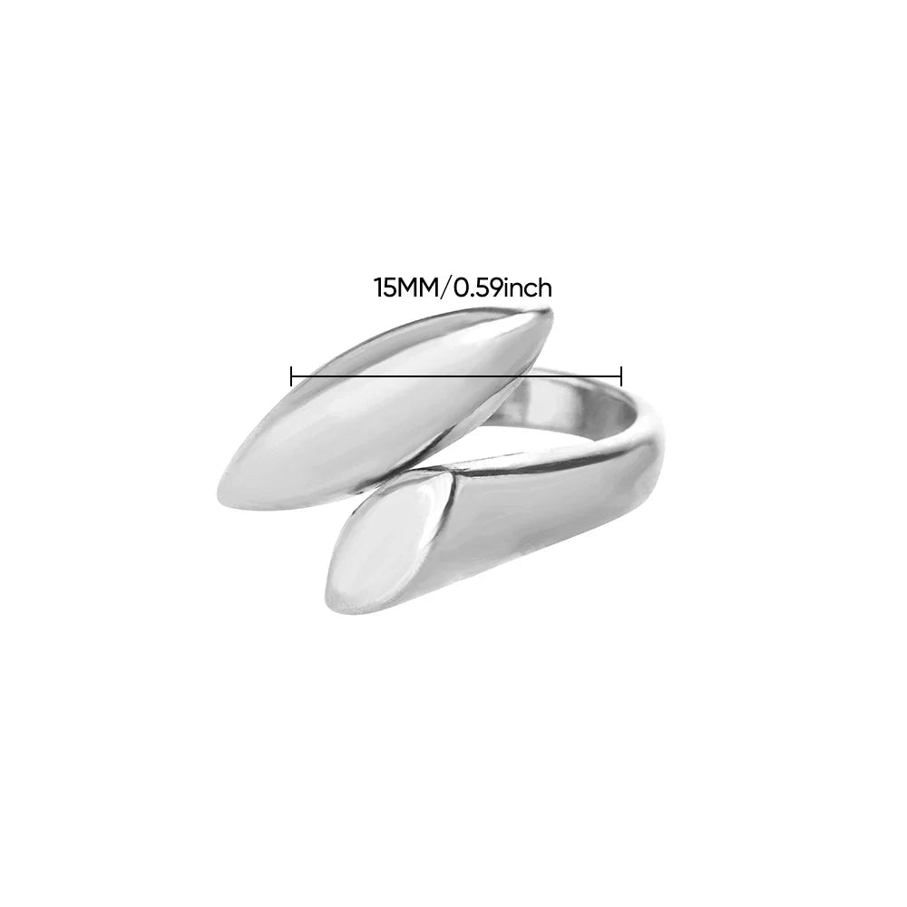 Unique Irregular Curved Rings for Women Vintage Matte Gold Color Geometric Adjustable Finger Rings Punk Party Wedding Jewelry