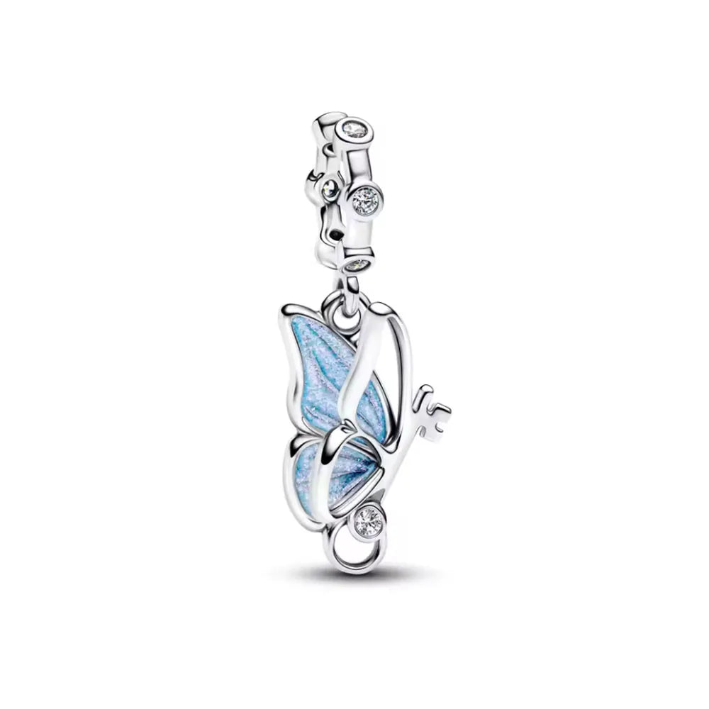 European Summer Blue Series Turtle Flower Pendant Fit S925 European 925 Sterling Silver Bracelet Bangles Necklace
