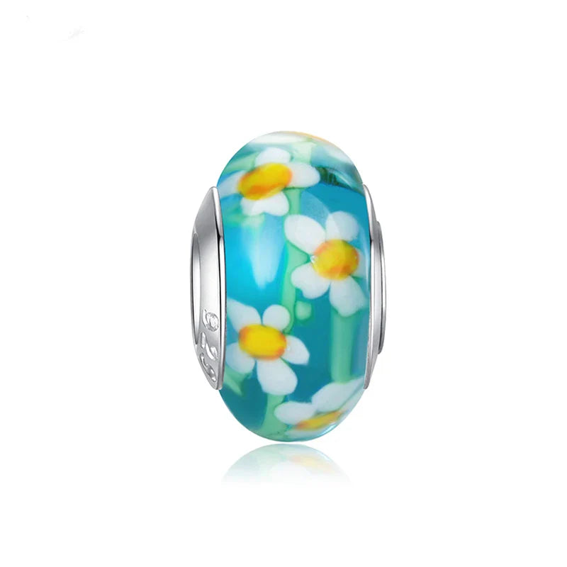 Newest European Colorful Lampwork Glass Beads Murano Aolly Charm Necklace Bracelets Bangle DIY Women Girls Jewlelry