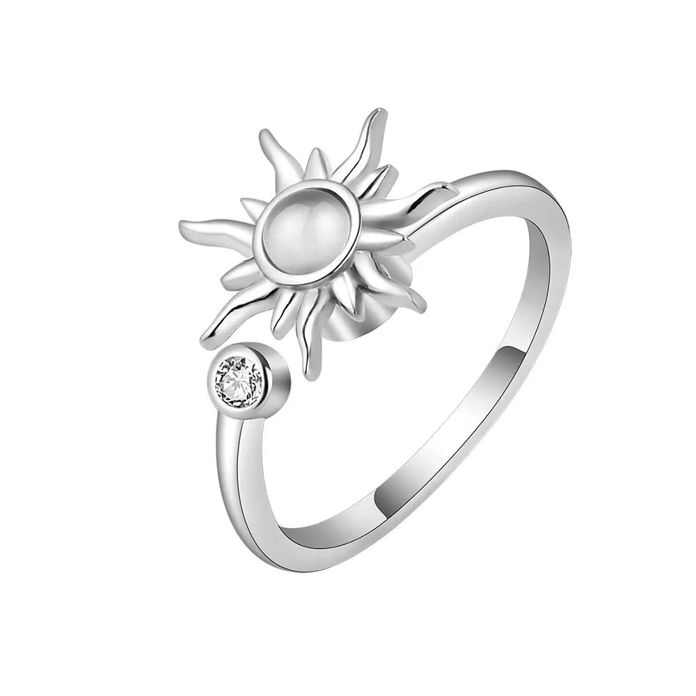 2025 New Rotating Anxiety Knuckle Ring For Women Adjustable And Stackable Open Couple Rings Party Jewelry Gifts Anillo