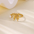 Stainless Steel Butterfly Bow Rings for Women Fashion Zircon Heart Open Ring Trendy Aesthetic Jewelry Party Wedding Gift