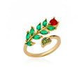 Elegant Stainless Steel Big Bloom Flower Rings For Women Gold Color Sun Starfish Open Ring Finger Jewelry Wedding Her Gift Punk