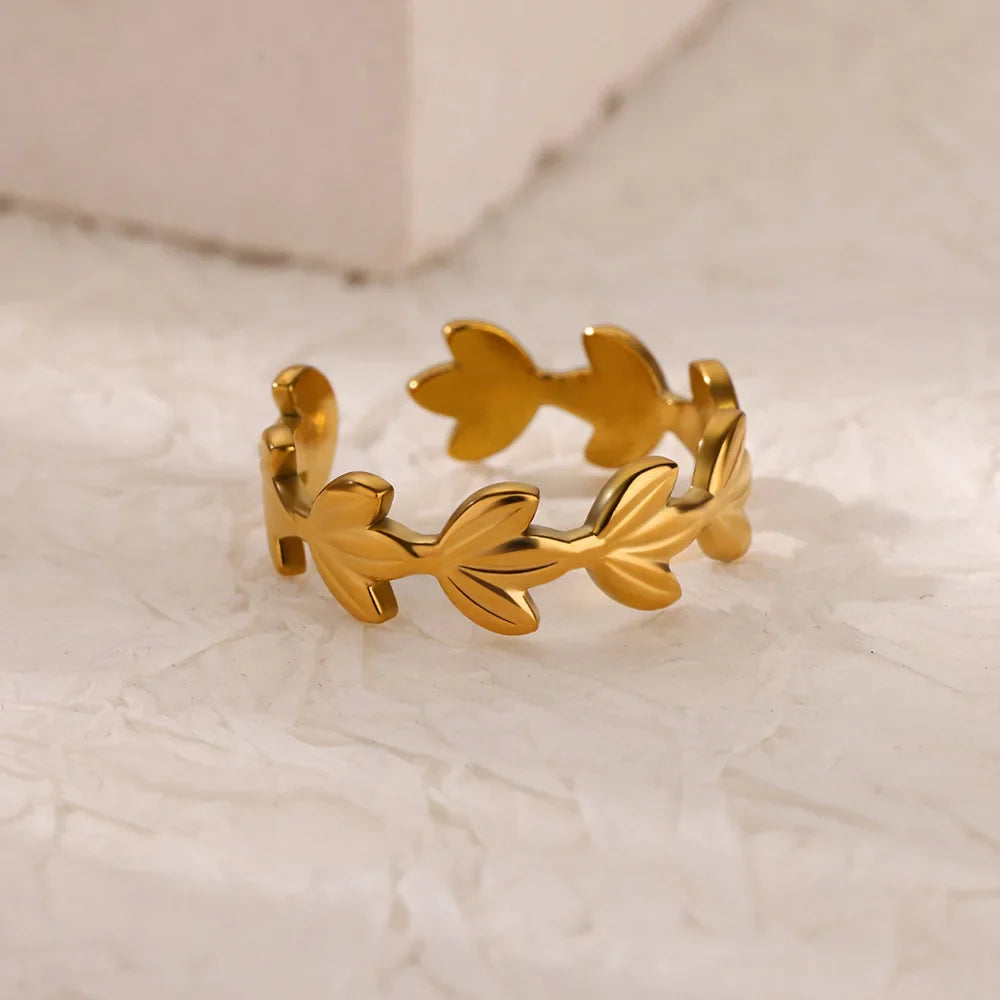 Double Heart Rings For Women Gold Color Stainless Steel Open Adjustable Ring Female Fashion Party Wedding Aesthetic Jewelry Gift