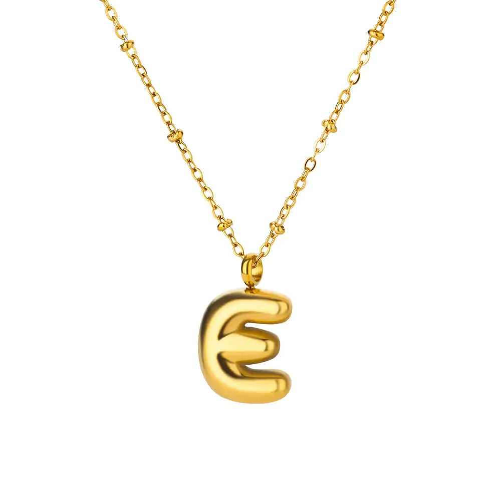 Vintage Initial Letter Necklaces For Women Stainless Steel Chain Collar Pendant Necklace 2024 New Wedding Couple Jewelry Gift