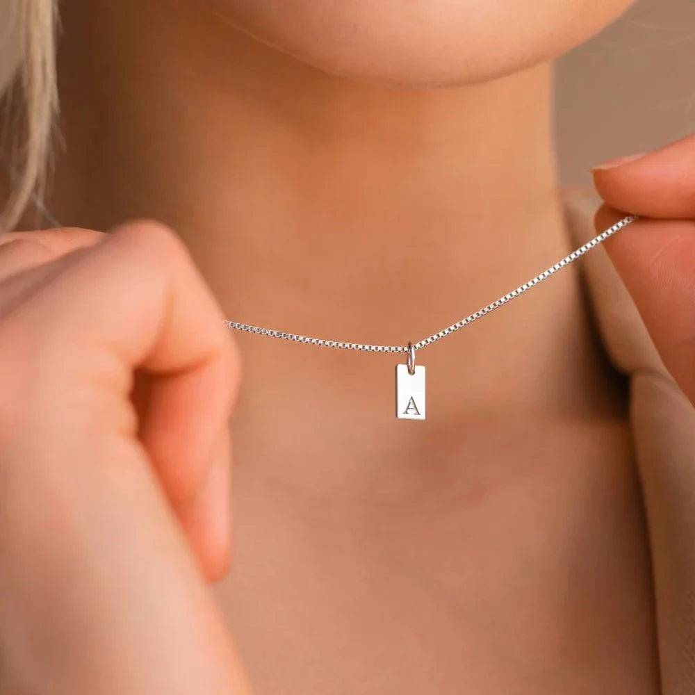 Alphabet Charm Pendant for Necklaces Stainless Steel Jewelry DIY Engraved Lettering Accessories Women's Fashion Jewelry