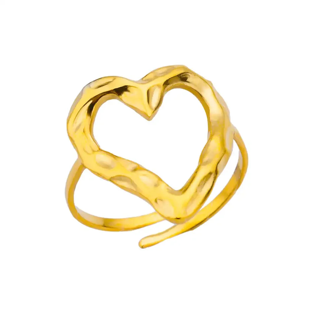Elegant Stainless Steel Big Bloom Flower Rings For Women Gold Color Sun Starfish Open Ring Finger Jewelry Wedding Her Gift Punk
