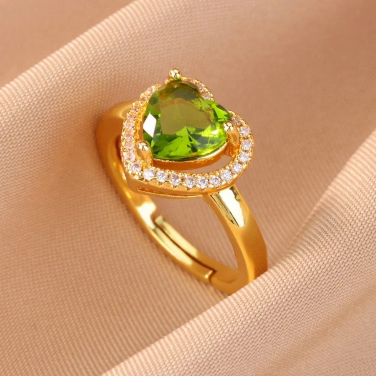Colorful Cubic Zircon Ring for Women Stainless Steel Gold Color Open Ring Vintage Boho Wedding Party Jewelry Gift Accessories