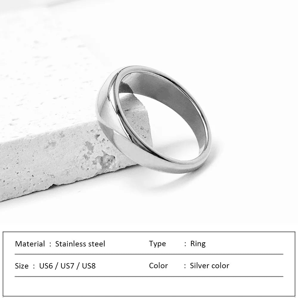 Simple Stainless Steel Women's Ring Glossy Curved Gold Color French Punk Party Ornaments for Woman Wholesale Dropshipping