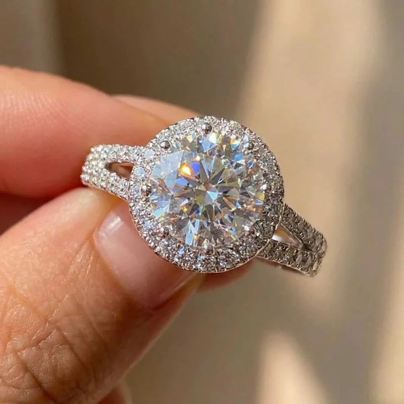 925 Sterling Silver Trendy Women Rings with Brilliant Cubic Zirconia Luxury Engagement Rings Fashion Wedding Party Fine Jewelry