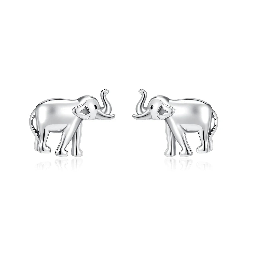 2026 New 925 Silver Elephant Cherry Blossom Butterfly Heart Earrings, a delicate choice for women's fashion jewelry