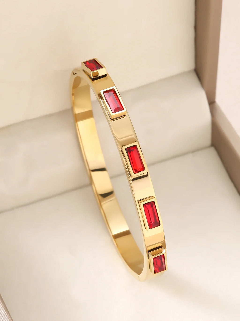 1pc 18K Gold Plated Stainless Steel Stackable Bracelet With Chain And Clover Design, Fashion Style For Women, Suitable For Casua