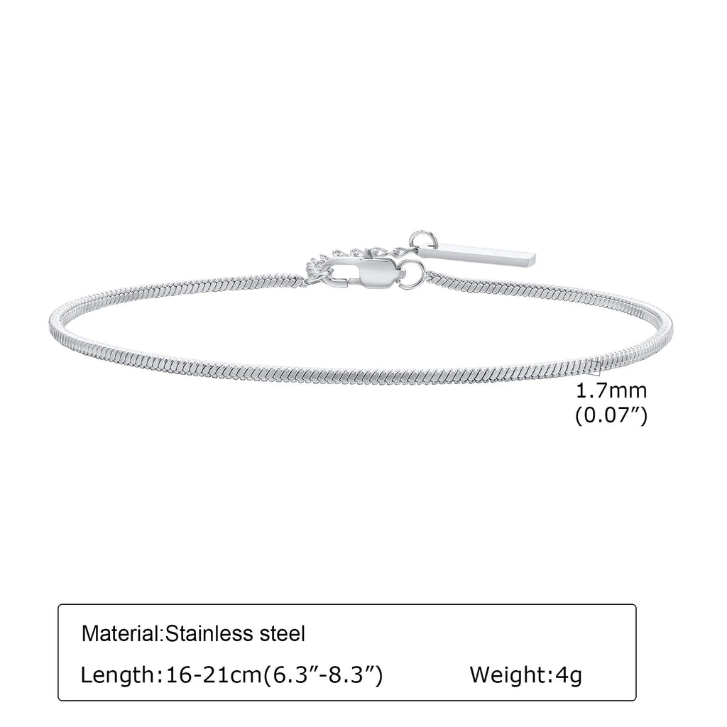 Women Chain Bracelet Silver Color, Stainless Steel Link Stackable Bracelets, Layered Fashion Accessories Gifts