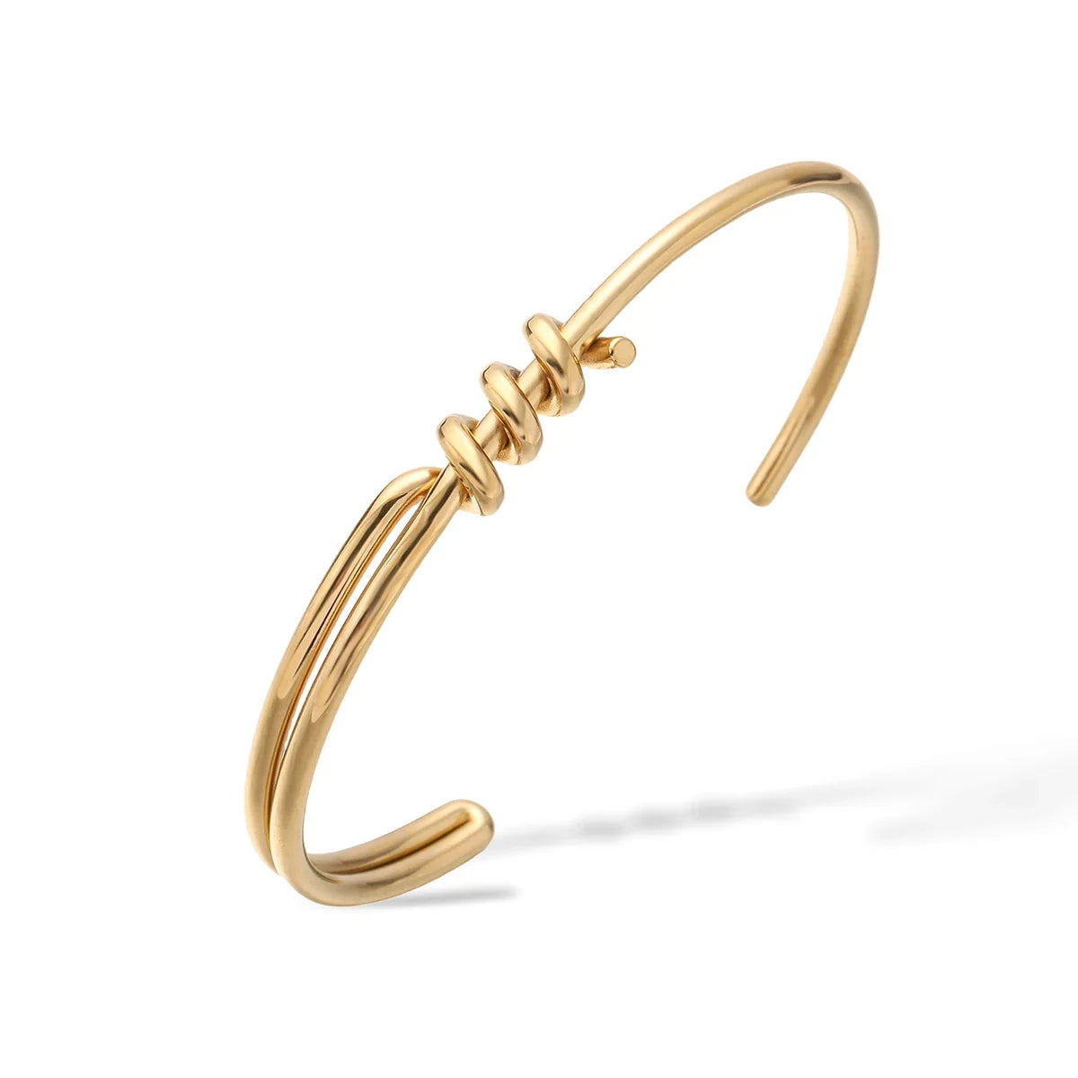 NEWBUY 2026 New Arrival Silver/Gold Color knot Design Bangles For Women Non-Fading Stainless Steel Jewelry