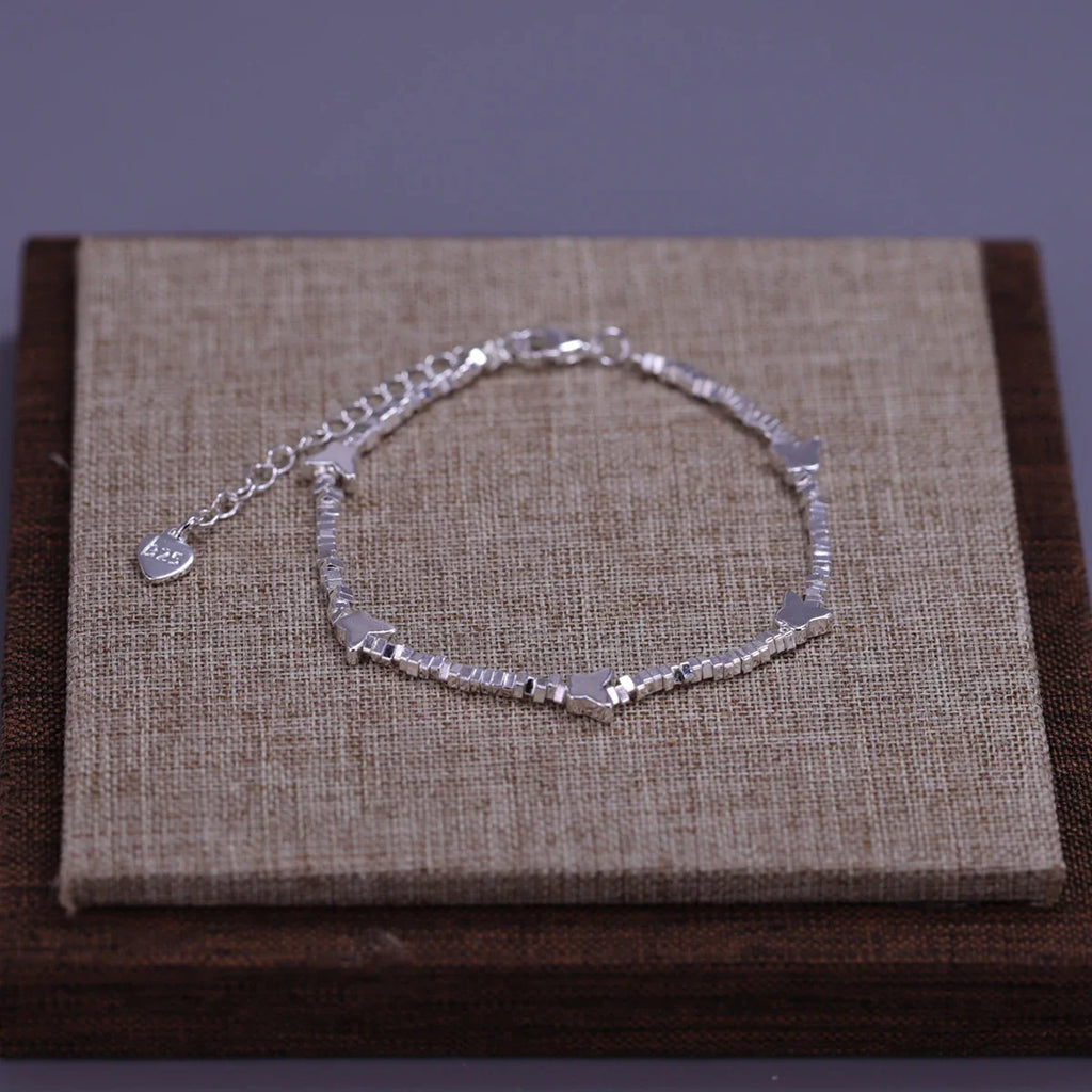 925 Sterling Silver Star Bead Bracelet For Women Fragmented Silver Sweet Romantic Versatile Trend Jewelry Gifts Dropshipping