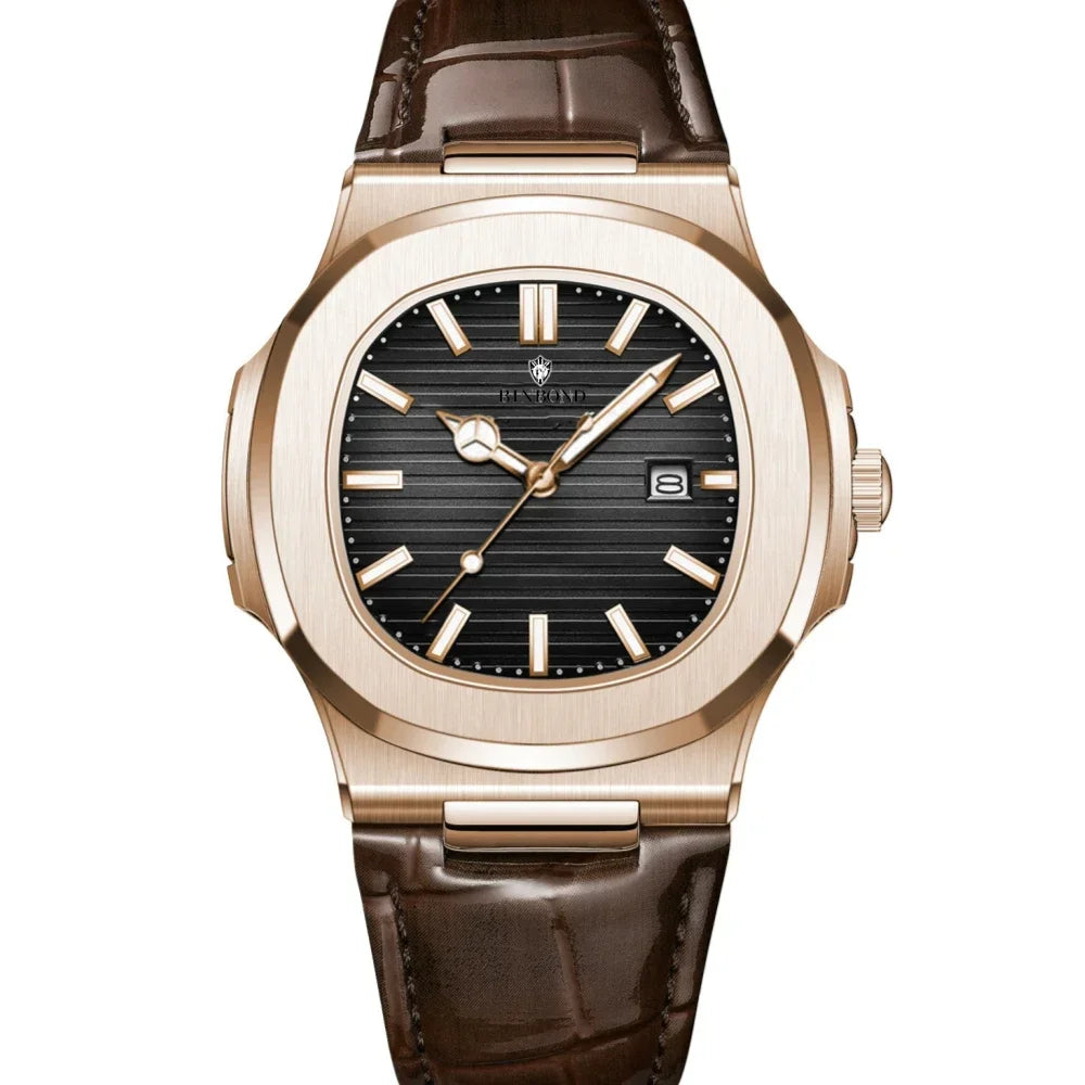 Casual Business New Blue Leather Man Clock Men Luxury Watch Automatic Watches Mens Fashion Quartz Wristwatches Montre Homme 2026