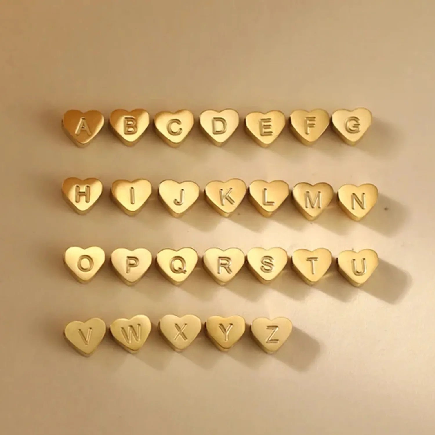 SUNIBI Initial Name Heart Shape Pendant For Necklaces Stainless Steel Necklace for Women Bracelet Make Earrings Jewelry