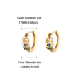 Round Shiny Zirconia Earrings for Women Stainless Steel Gold Color Piercing Earrings 2025 New Fashion Jewelry Mother's Day Gift