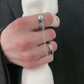 Double Ring Integrated Chain Opening Adjustable Titanium Steel Does Not Fade Bungee Hop Hip Hop Masculinity Retro Super Cool