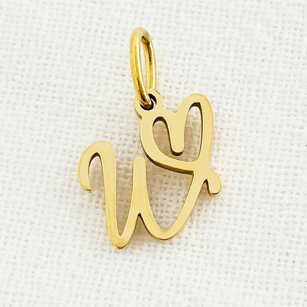 SUNIBI Heart Art Initial Alphabet Pendant DIY Name Customized Birthday Gift Stainless Steel Women Fashion Jewelry A-Z Wholesale