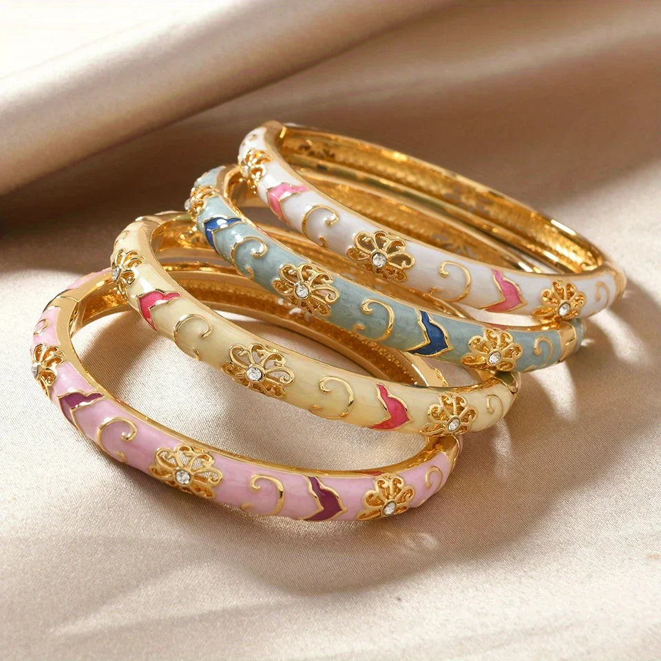 1pcs Chinese Retro Style Bracelet Enamel Blue And White Porcelain Element Women's Bracelet Exquisite Elegant Ladies' jewelry