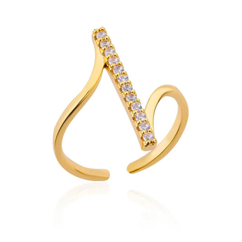 Zircon Heart Rings For Women Stainless Steel Gold Color Geometric Open Finger Ring Fashion Wedding Aesthetic Jewelry Gift