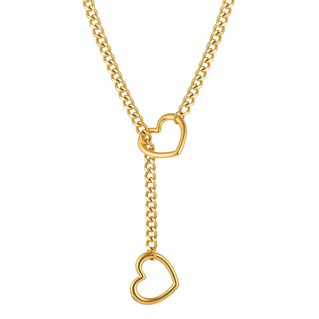 Yupsk Stainless Steel Irregular Y-shaped Long Necklace for Women Charm Party Accessories High-quality Fashion Pendant Gifts