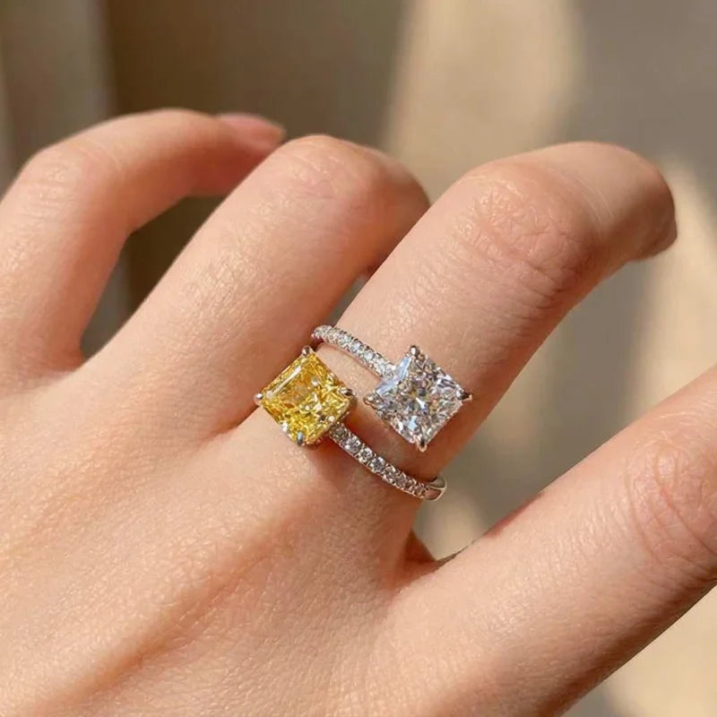 925 Sterling Silver Fashion Zircon Leaf Adjustable Rings for Women Gift Party High Quality stylish Fine Jewelry Hot Sales