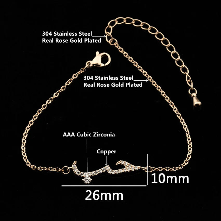 Cubic Zirconia Arabic Love Bracelet For Women Men Femme Islamic Crystal Friendship Bracelets Pulseras Hombre BFF 2025 Jewelry