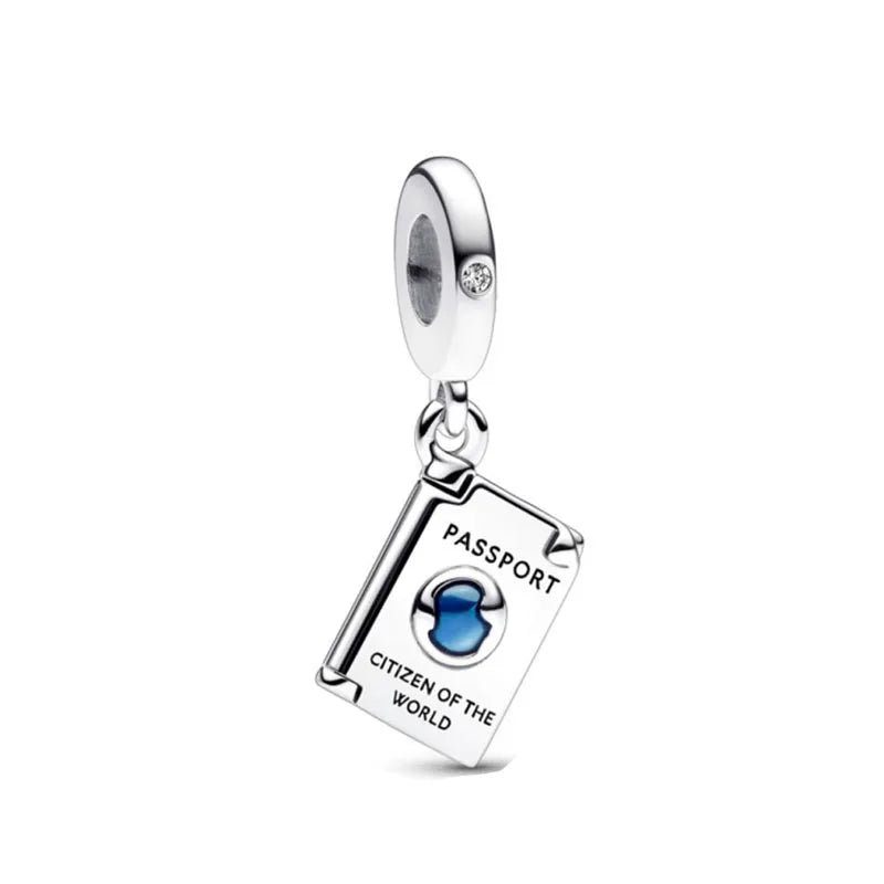 European Summer Blue Series Turtle Flower Pendant Fit S925 European 925 Sterling Silver Bracelet Bangles Necklace