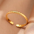 Stainless Steel Rings Simpler Geometric Fashion Vintage Fine Adjustable Open Rings For Women Jewelry Weddings Gifts New Trendy
