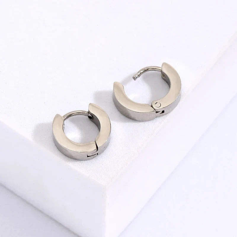 Fashion Trend Hip Hop Cool Stainless Steel Square Stud Earrings Simple Design Of Street Leisure Chic High-grade Jewelry