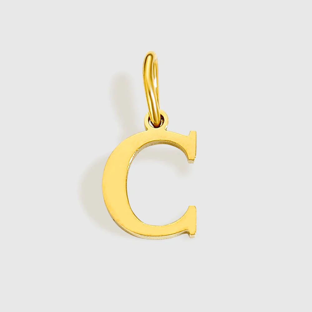 Initial Alphabet Pendant Stainless Steel Charms for Making Necklace Minimalism DIY Accessories Gift Women's Jewelry Wholesale