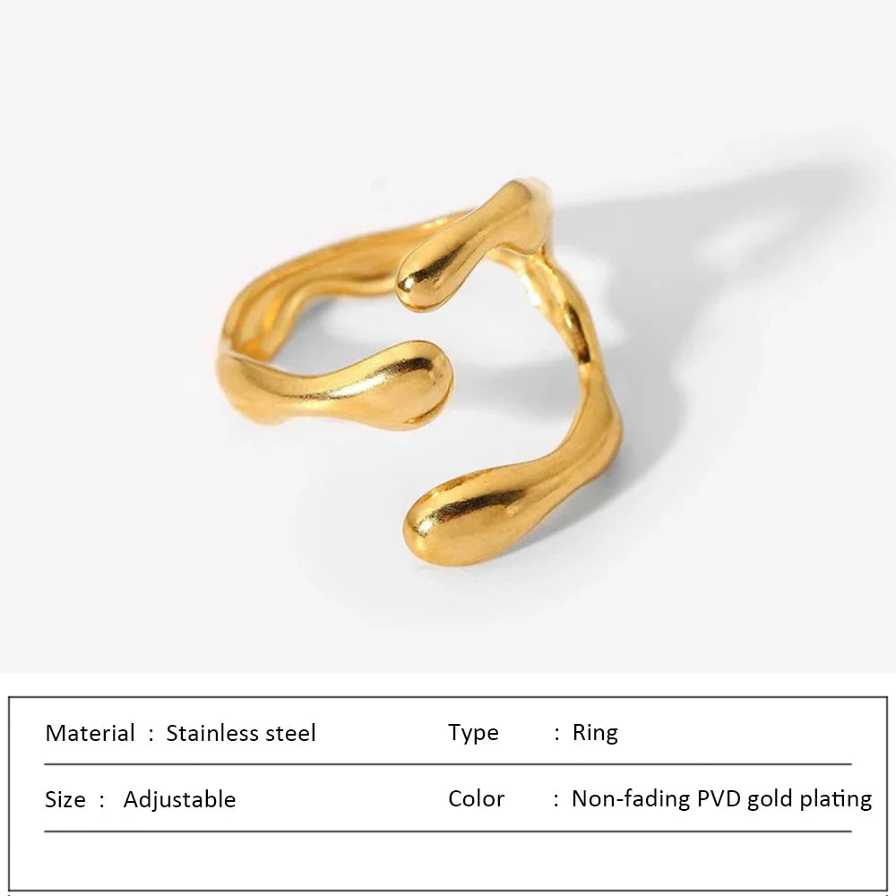 Simple Stainless Steel Adjustable Women's Ring Statement Jewelry for Women Designer Opening Finger Ring Wholesale Dropshipping